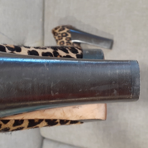 Micheal Michael Kors leopard open toe slipon  heel shoe size 7.5M - Picture 9 of 12